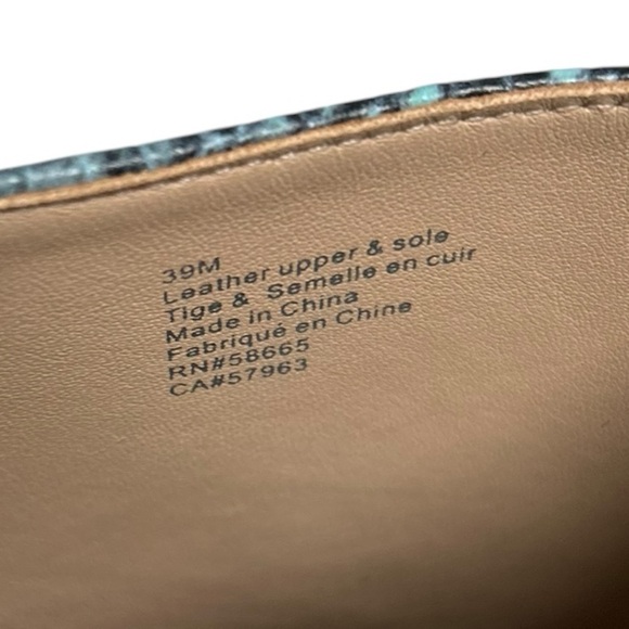 Leather Nordstrom Signature Women’s Black Blue Python Heeled Mule Clog Shoe Sz39 - Picture 6 of 6